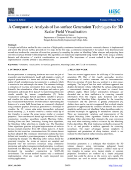 A Comparative Analysis of Iso-Surface Generation Techniques for 3D Scalar Field Visualization