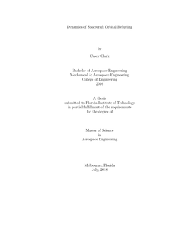 Thesis Submitted to Florida Institute of Technology in Partial Fulfllment of the Requirements for the Degree Of