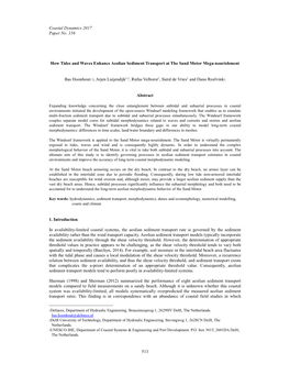 Coastal Dynamics 2017 Paper No. 156 513 How Tides and Waves