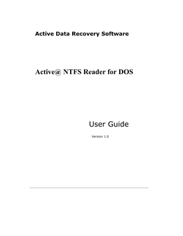 Active@ NTFS Reader for DOS User Guide