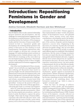 Repositioning Feminisms in Gender and Development