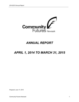 Annual Report April 1, 2014 to March 31, 2015