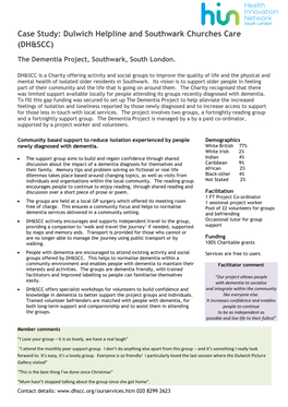 Dulwich Helpline and Southwark Churches Care (DH&SCC)