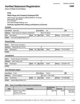 Verified Statement Registration VSR (Out-Of-State Committee)