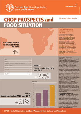 Crop Prospects and Food Situation #3, September 2020