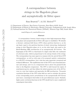 A Correspondence Between Strings in the Hagedorn Phase and Asymptotically De Sitter Space