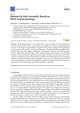 Bottom-Up Self-Assembly Based on DNA Nanotechnology