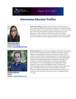 Astronomy Educator Profiles