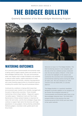 THE BIDGEE BULLETIN Quarterly Newsletter of the Murrumbidgee Monitoring Program