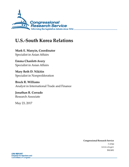 U.S.-South Korea Relations