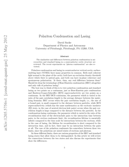 Polariton Condensation and Lasing