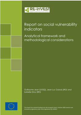 Report on Social Vulnerability Indicators Analytical Framework and Methodological Considerations
