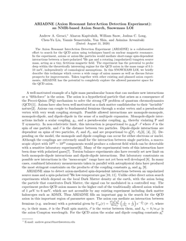 ARIADNE (Axion Resonant Interaction Detection Experiment): an NMR-Based Axion Search, Snowmass LOI