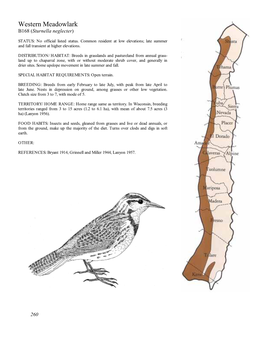 Western Meadowlark B168 (Sturnella Neglecter)