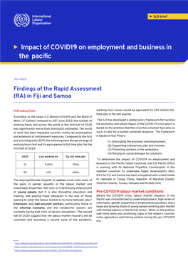 ILO Brief Results of Fiji and Samoa RA for PIFS Final 22 July 2020