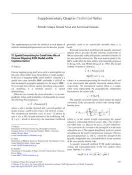 Supplementary Chapter: Technical Notes