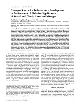 Nitrogen Source for Inflorescence Development in Phalaenopsis: I