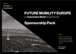 FUTURE MOBILITY EUROPE an Automotive World Virtual Summit Sponsorship Pack