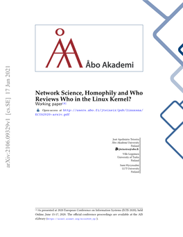 Network Science, Homophily and Who Reviews Who in the Linux Kernel? Working Paper[+] › Open-Access at ECIS2020-Arxiv.Pdf