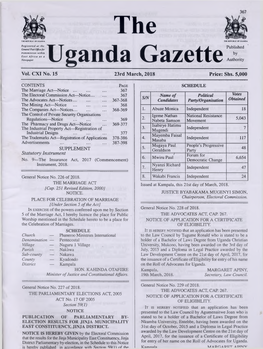 THE UGANDA GAZETTE [2 3 Rd M a R C H