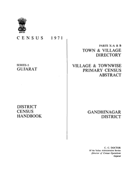 District Census Handbook, Gandhinagar, Part X-A & B, Series-5