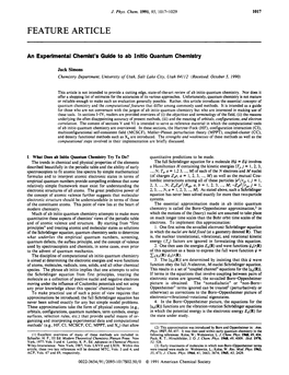 An Experimental Chemist's Guide to Ab Initio Quantum Chemistry