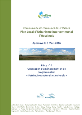 Plan Local D'urbanisme Intercommunal L'hesdinois