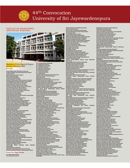 44Th Convocation University of Sri Jayewardenepura