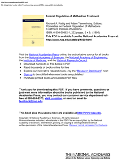 Federal-Regulation-Of-Methadone-Treatment.Pdf