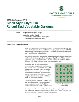 Block Style Layout in Raised Bed Vegetable Gardens