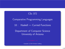 Comparative Programming Languages