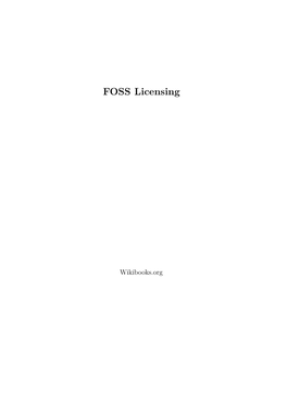 FOSS Licensing