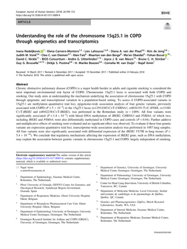 Understanding the Role of the Chromosome 15Q25.1 in COPD Through Epigenetics and Transcriptomics