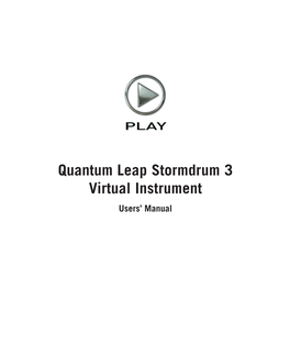 Quantum Leap Stormdrum 3 Manual