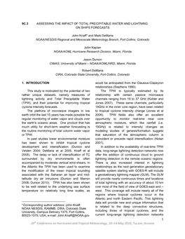 1 29Th Conference on Hurricanes and Tropical Meteorology, 10–14 May 2010, Tucson, Arizona