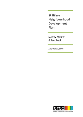 St Hilary Neighbourhood Development Plan
