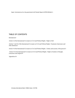 Table of Contents