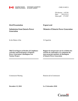 Oral Presentation Submission from Ontario Power Generation Exposé