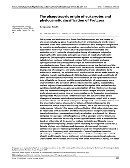 The Phagotrophic Origin of Eukaryotes and Phylogenetic Classification Of