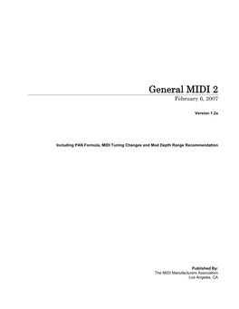 General MIDI 2 February 6, 2007