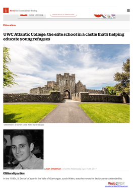 UWC Atlantic College: the Elite School in a Castle That's Helping Educate