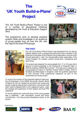 The 'UK Youth Build-A-Plane' Project