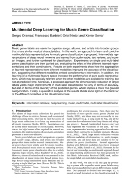 Multimodal Deep Learning for Music Genre Classification