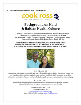 Background on Haiti & Haitian Health Culture