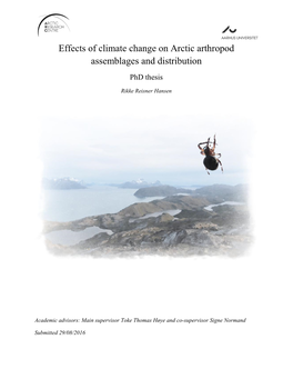 Effects of Climate Change on Arctic Arthropod Assemblages and Distribution Phd Thesis