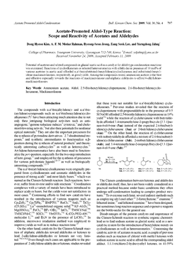 Acetate-Promoted Aldol-Type Reaction: of Acetates and Aldehydes
