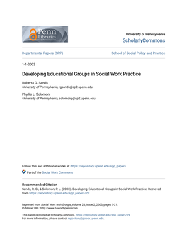 Developing Educational Groups in Social Work Practice