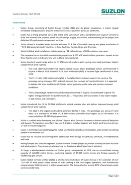 Suzlon Group: Fact Sheet