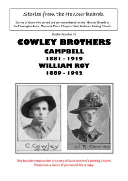 Cowley Brothers Booklet