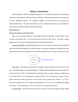 Chemical Forces Understanding the Relative Melting/Boiling Points of Two